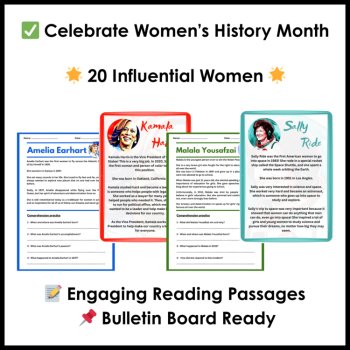 Women's History Month Reading Comprehension Activities - 20 Amazing Women, image 4