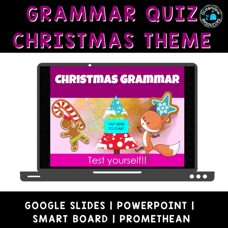 Grammar Game- Parts of Speech- Christmas Themed-learning station activity