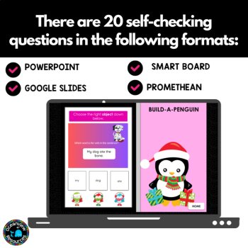Grammar Game- Parts of Speech- Christmas Themed-learning station activity, image 2