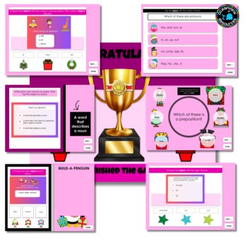 Grammar Game- Parts of Speech- Christmas Themed-learning station activity, image 4