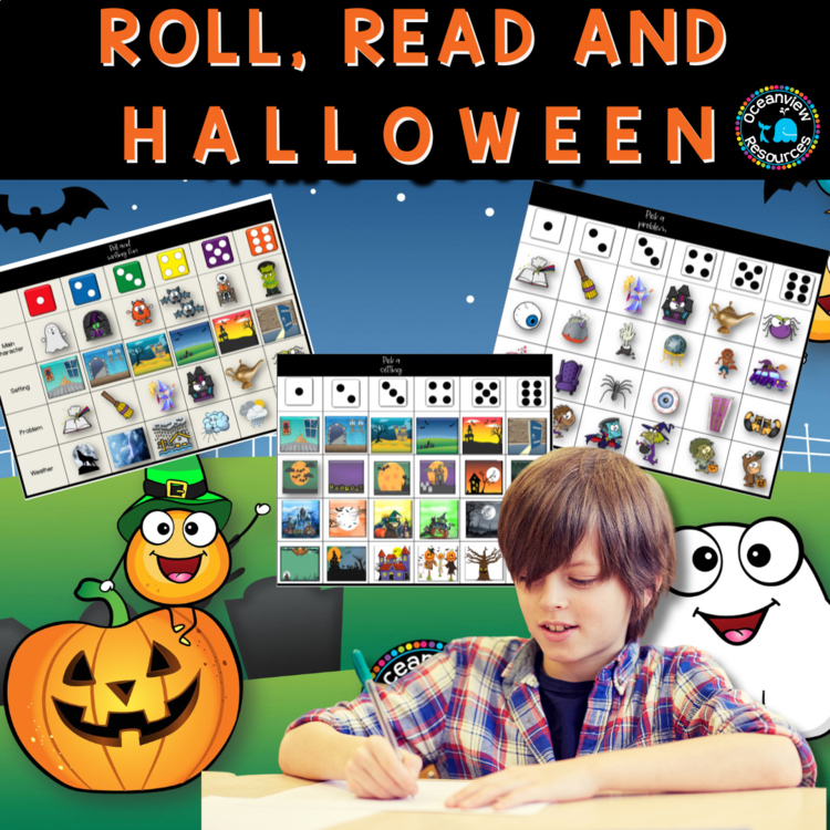 Roll a story, creative writing - Halloween Stories & story helpers