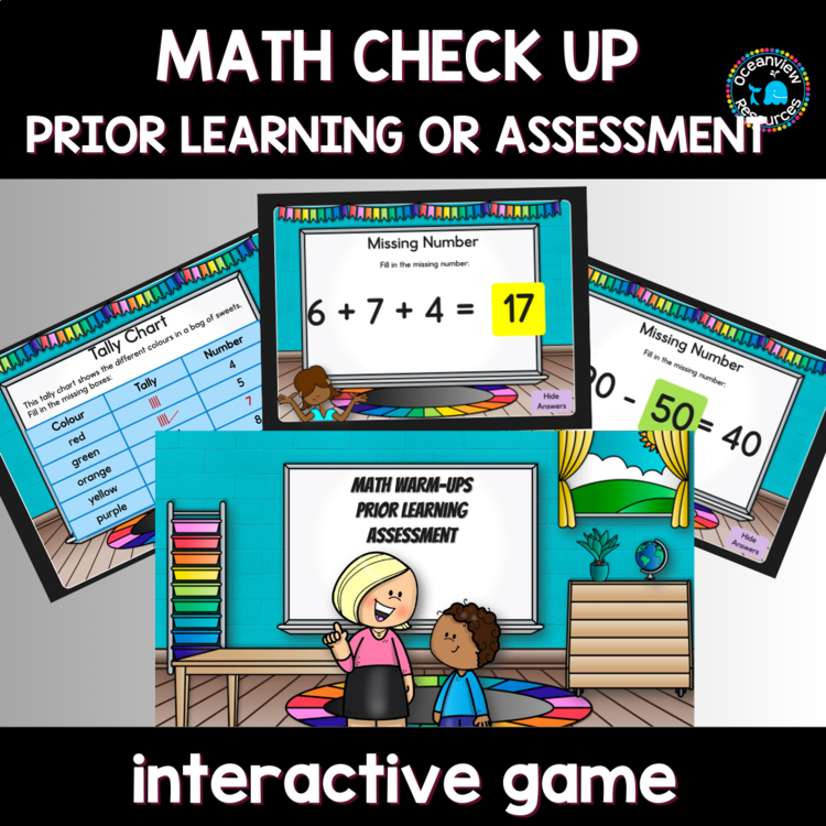 Grades 1-2 Math assessment and prior learning game