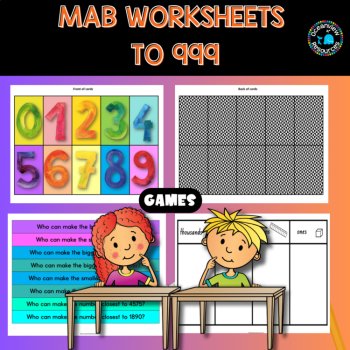 Math worksheets and games using MAB blocks to 999, image 2