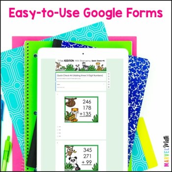 3 Digit Addition with Regrouping #8 - Quick Checks - Exit Tickets, image 2