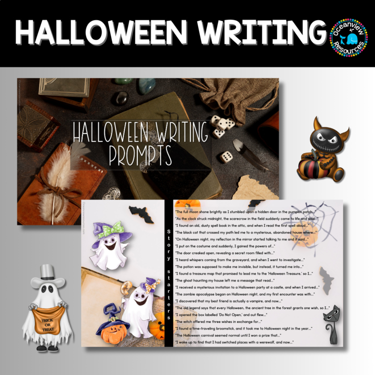 SPOOKY Creative Writing -Halloween. Templates and PPT presentation