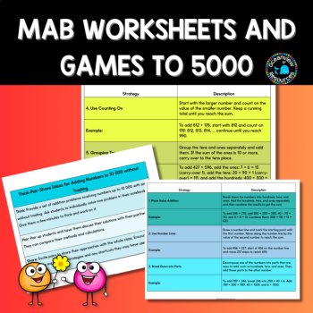 Math worksheets and games using MAB blocks to 10 000, image 2