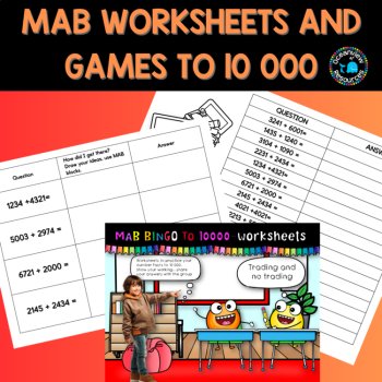 Math worksheets and games using MAB blocks to 10 000, image 3