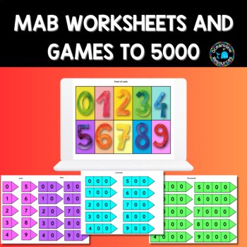 Math worksheets and games using MAB blocks to 10 000, image 4
