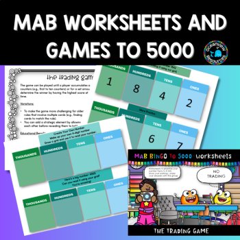 Math worksheets and games using MAB blocks to 5000, image 3