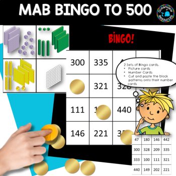MAB blocks bingo game to 500 with cut and match activity, image 2