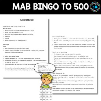 MAB blocks bingo game to 500 with cut and match activity, image 4