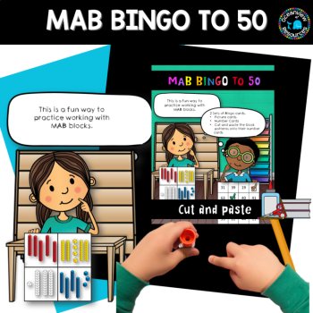 MAB blocks bingo game to 50 with cut and match activity, image 2
