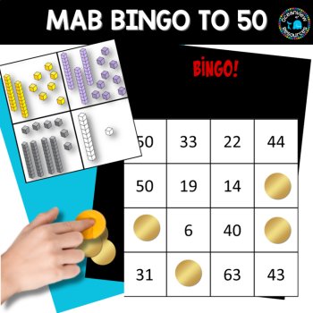 MAB blocks bingo game to 50 with cut and match activity, image 3