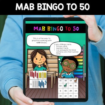 MAB blocks bingo game to 50 with cut and match activity, image 4