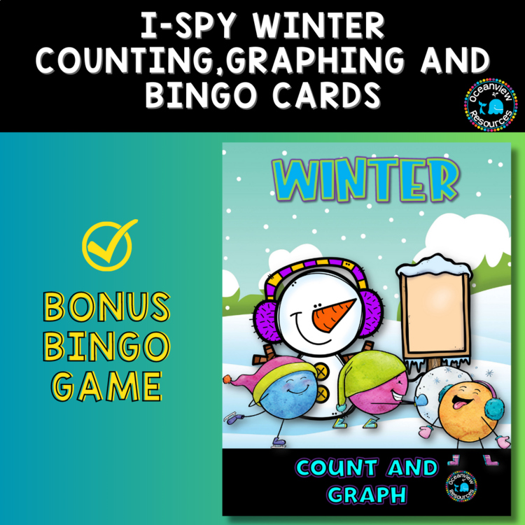 WINTER-inspired Counting, Tallying, Graphing, and Bingo Activity for Children