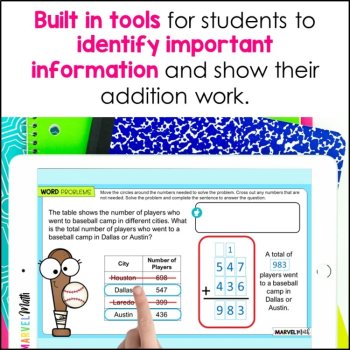 3 Digit Addition with Regrouping #7 - Word Problems with Extra Information, image 3