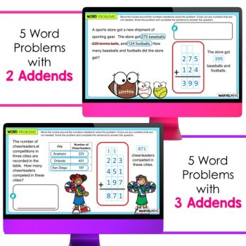 3 Digit Addition with Regrouping #7 - Word Problems with Extra Information, image 4
