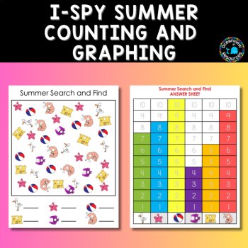 Summer I Spy counting and graphing with bonus Bingo game, image 2
