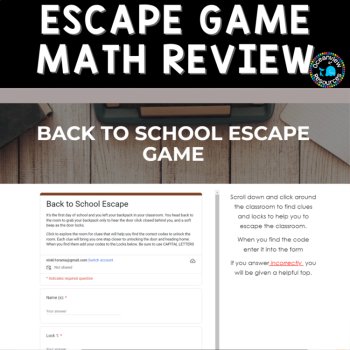 Back to school Escape Room- Math mixed operations Low Prep fun, image 3