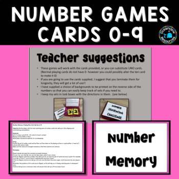 Number Cards and Games - Task cards  for math stations, image 3