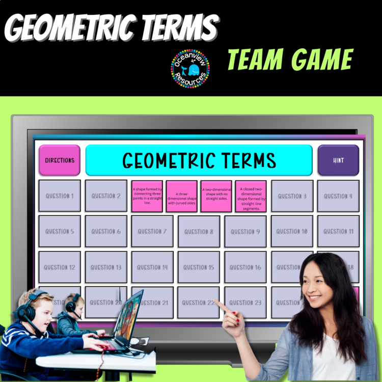 Geometric Definitions Match-Up - Interactive Geometry Game