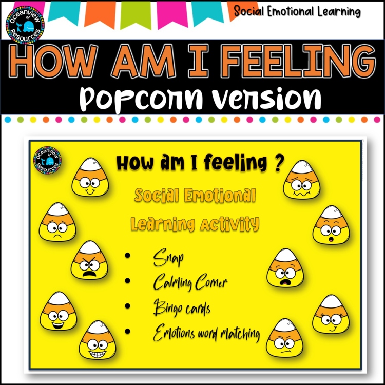 Emotion /Mental Health Check In | Social Emotional Learning-POPCORN version