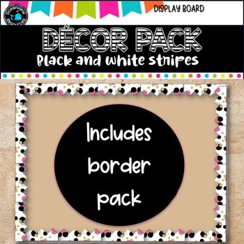 Décor Pack-Black / white STRIPES- Alphabet cards,letter formation, Number cards, image 4