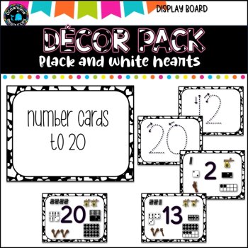 Décor Pack-Black and white hearts- Alphabet cards,letter formation, Number cards, image 3