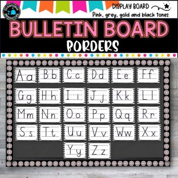 Bulletin Board Displays- Pink  Black Display Borders - Decorate and Organise, image 2