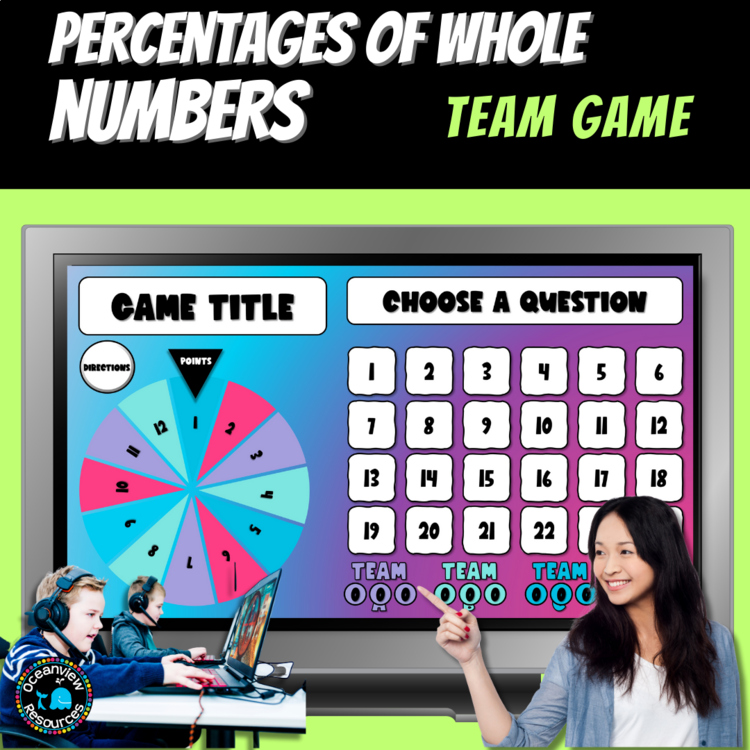 NO PREP MATH GAME- Precentages of whole numbers Interactive Game VS 2-