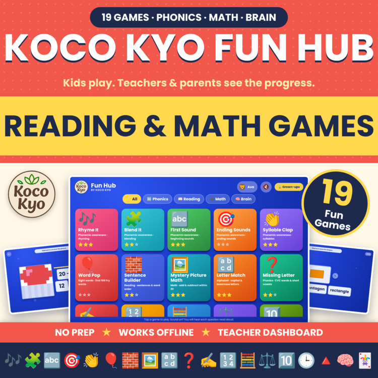 K–2 Reading & Math Games | 19 Phonics, Sight Word & Number Activities
