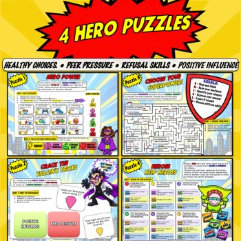 Red Ribbon Week Be A Hero Healthy Choices Superhero Escape Room Lesson 3rd-5th, image 3