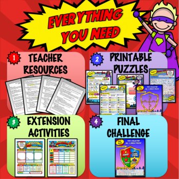 Red Ribbon Week Be A Hero Healthy Choices Superhero Escape Room Lesson 3rd-5th, image 4