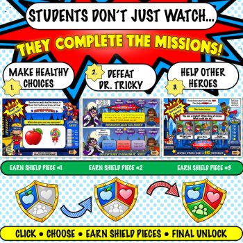 Red Ribbon Week Healthy Choices Superhero Escape Room Lesson K, 1st, 2nd grade, image 2