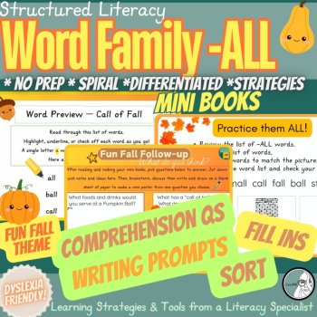 Fall Phonics Super Bundle | October & November Literacy Packets Dyslexia ADHD, image 3