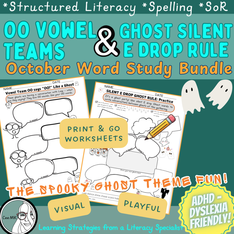 Halloween Phonics & Spelling Bundle | Ghost Theme Dyslexia Reading SoR UFLI OG