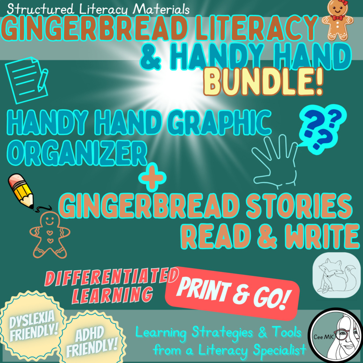 5Ws & 1H Graphic Organizers + Gingerbread | Differentiated K–5