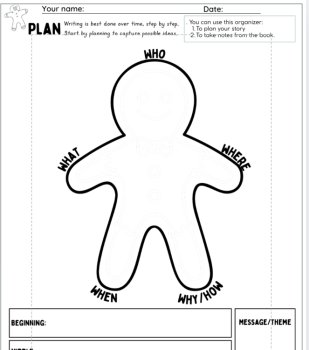 5Ws & 1H Graphic Organizers + Gingerbread | Differentiated K–5, image 4