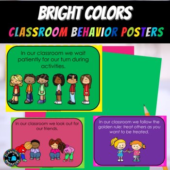 Behavior Posters: BRIGHT COLORS Classroom Management Tools, image 2