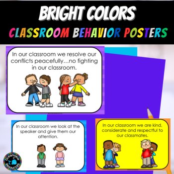 Behavior Posters: BRIGHT COLORS Classroom Management Tools, image 3