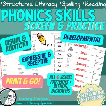 Phonics Learn & Screen | Multi-Level Winter Review | Dyslexia ADHD OG, image 3