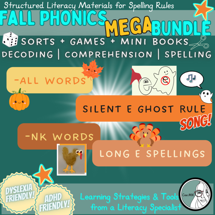 Fall Phonics: -ALL & -NK words | Ghost E Drop Spell | Long E Turkeys | OG SoR
