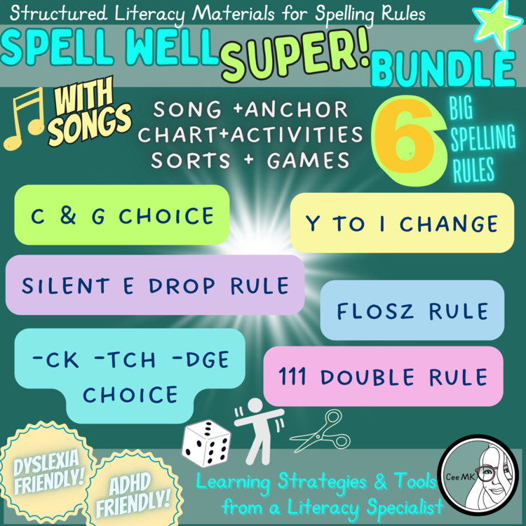 Spelling Rule SONGS! | -CK -TCH -DGE FLoSZ C & G Y to i 111 Double | Dyslexia OG