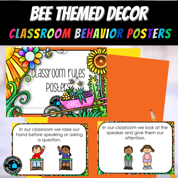 Buzzing Bee Behavior Posters: Bee-Themed Classroom Management Tools