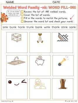 Phonics Literacy Bundle Long E Spellings -NK Welded | Nov Turkey PRINT&GO game, image 4