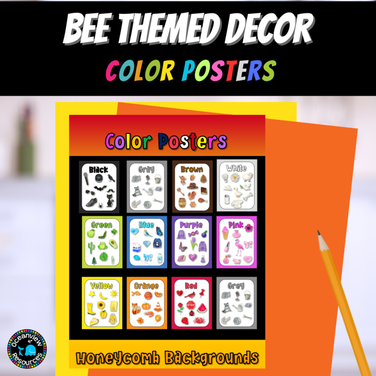 Buzzing Bee Color Posters: Bee-Themed Decor for Early Learners
