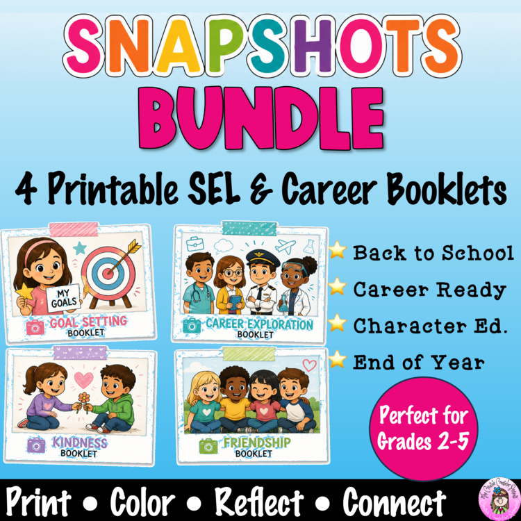 Goal Setting Friendship Kindness Career Exploration SEL Coloring Booklets BUNDLE