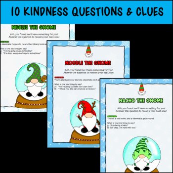 SEL Christmas Kindness Activity Quest Gnome Winter Holiday Scavenger Hunt K-1, image 4