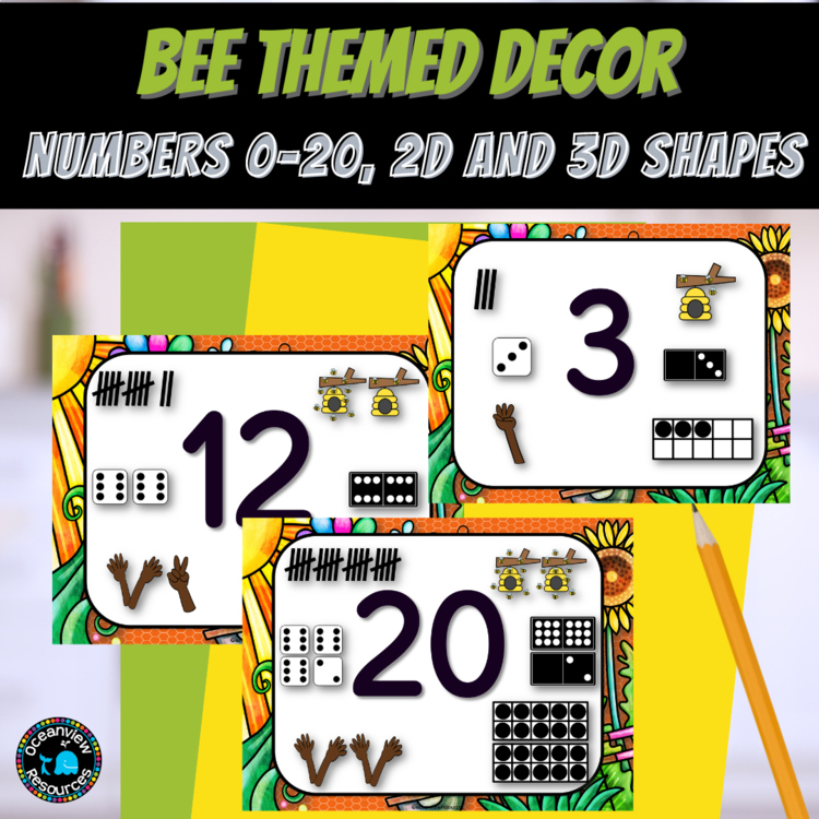 Buzzing Bees Math Posters and Shape Cards: Engaging Visual Tools for Numeracy