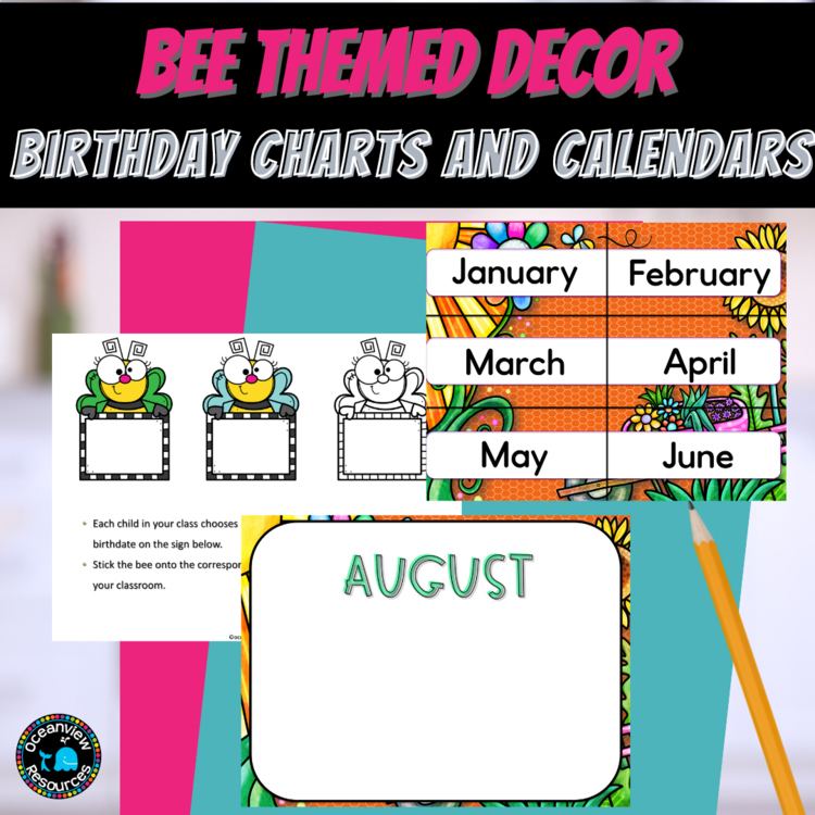 Bee-themed Flippable Calendar & Birthday Chart Décor Pack